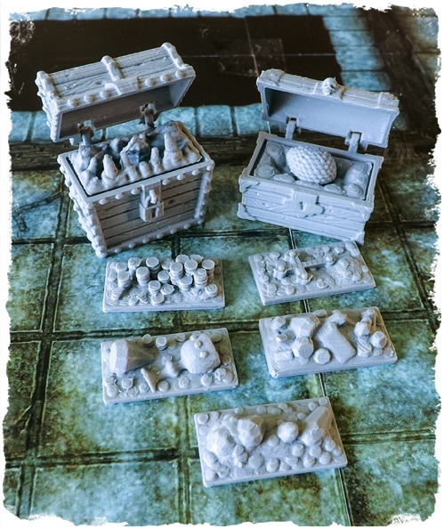 3d printable treasure chests with mimic and dragon egg