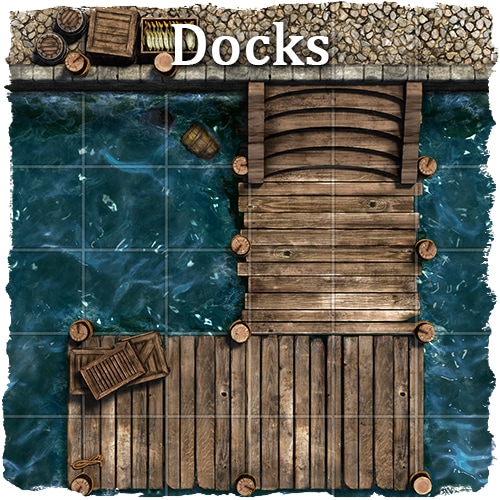 rpg docks and canals map tile set