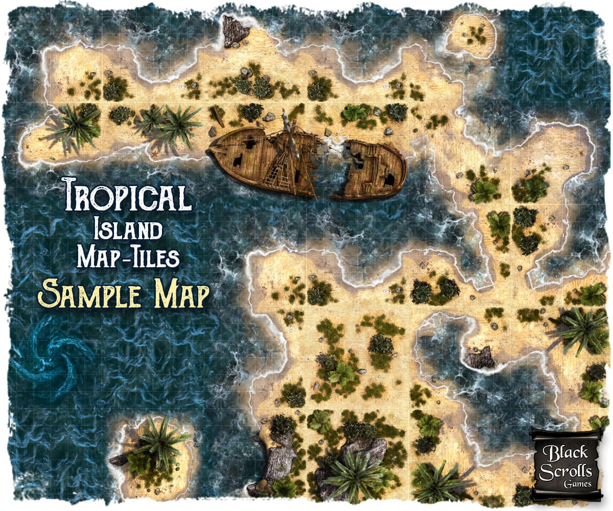 Tropical Island Map Tiles Sample Map 